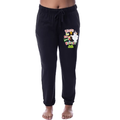 Frosty The Snowman Womens' Winter's No Fun Sleep Jogger Pajama Pants Black - Image 3