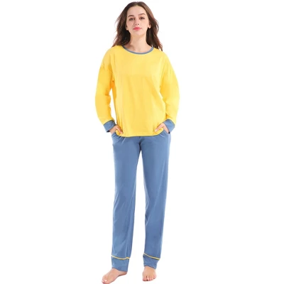 Cheibear Womens Sleepwear Round Neck Nightwear With Pants Pajama Lounge Set - Image 6