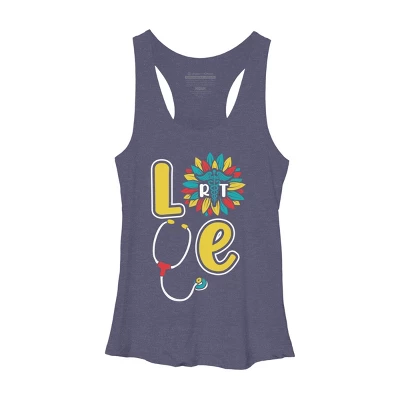 Women's Design By Humans RT Stethoscope Gift Respiratory Therapist Costume Gifts By Lukesstore Racerback Tank Top - Image 6