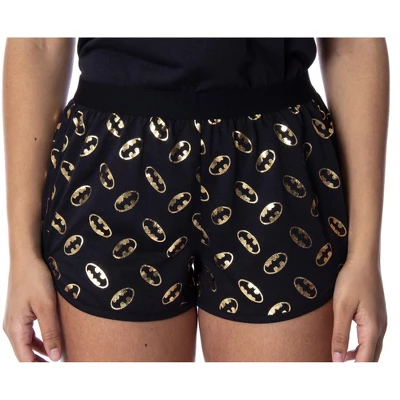DC Comics Women's Batman Gold Foil Logo Racerback Tank Shorts Pajama Set Batman Logo - Image 3