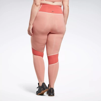 Reebok Lux High-Waisted Colorblock Tights (Plus Size) Womens Athletic Leggings - Image 2