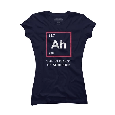 Junior's Design By Humans Ah The Element Of Surprise - Funny Gift Idea By Villainspirit T-Shirt - Image 3
