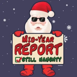 Women's Design By Humans Mid-Year Report Still Naughty Christmas Santa Claus Yuletide Hol By TomGiant Racerback Tank Top