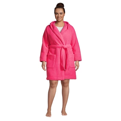 Lands' End Women's High Pile Fleece Hooded Robe - Image 5