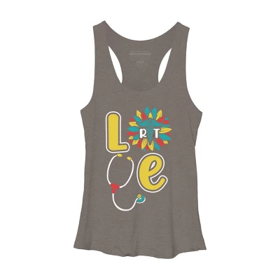 Women's Design By Humans RT Stethoscope Gift Respiratory Therapist Costume Gifts By Lukesstore Racerback Tank Top - Image 5