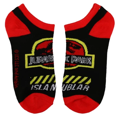 Jurassic Park Classic Logo Mixed Art Women's 5-Pack Ankle Socks