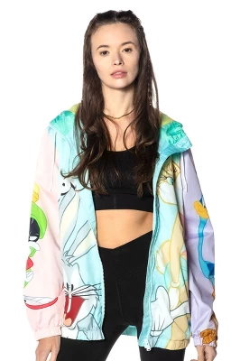 Members Only Women's Looney Tunes Colorblock Windbreaker Jacket - Image 5