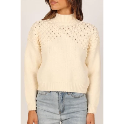 Petal And Pup Womens Mia Textured Shoulder Knit Sweater - Image 3